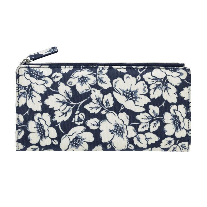 Cath Kidston Silver & Floral Design in Navy Blue, Pink & White Double Half  Moon Purse : Amazon.co.uk: Fashion