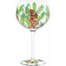 Christmas Pine Cone Gin Glass