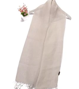 Pastel Tone Khaki Linen Scarf