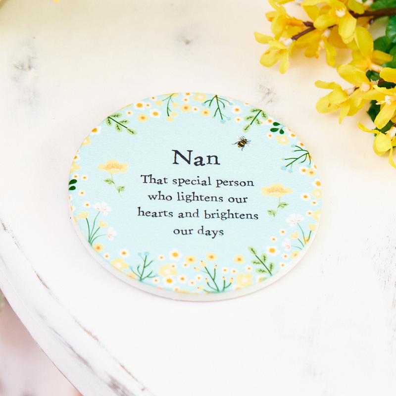 Spring Floral Nan Ceramic Round Coaster Magpies Nest